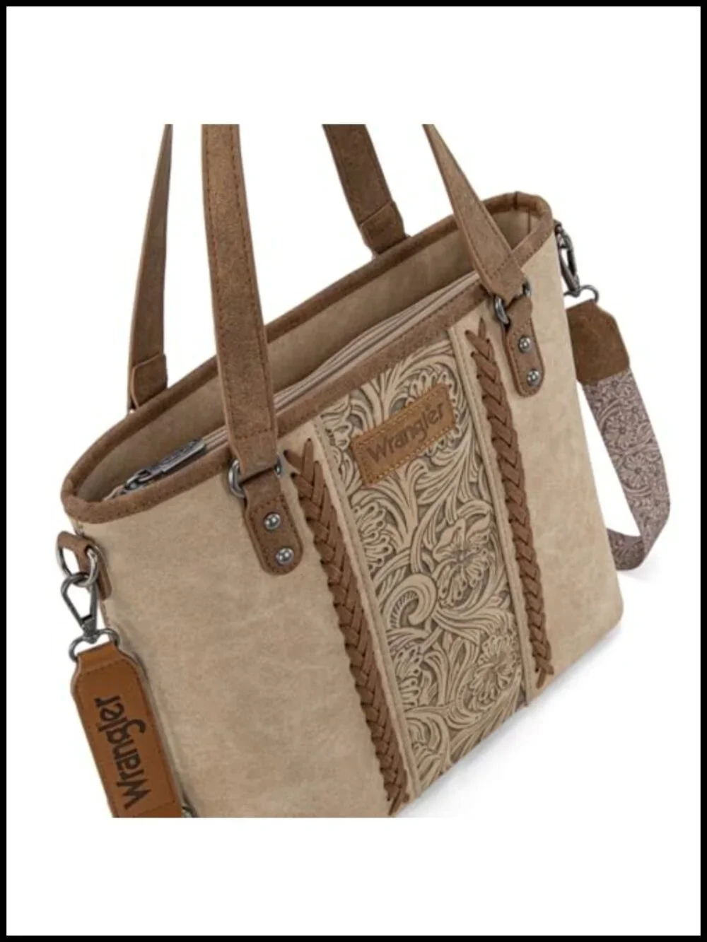 Western Tote Bag with Aztec Print Faux Leather Crossbody Satchel